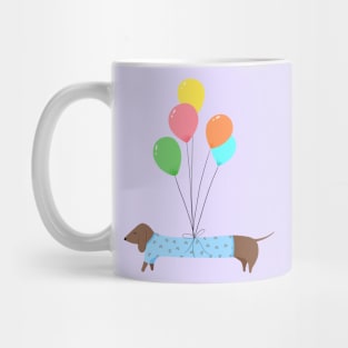 Sausage Dog With Balloons Mug